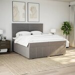 vidaXL Sommier à lattes de lit avec matelas Taupe 200x200 cm Tissu