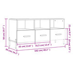 vidaXL Meuble TV chêne marron 102x36x50 cm bois d'ingénierie