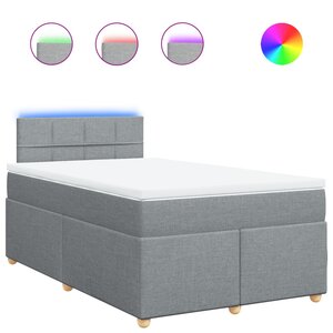 vidaXL Sommier à lattes de lit avec matelas Gris clair 120x200cm Tissu