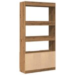 vidaXL Buffet haut chêne artisanal 92x33x180 cm bois d'ingénierie