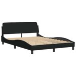 vidaXL Cadre de lit sans matelas noir 140x190 cm tissu