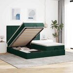 VidaXL Cadre de lit ottoman avec matelas vert foncé 180x200cm velours