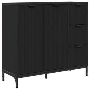 vidaXL Buffet avec tiroir Noir 89 5 x 33 x 82 cm Bois d'ingénierie