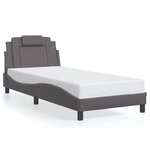 vidaXL Cadre de lit avec LED sans matelas gris 80x200 cm