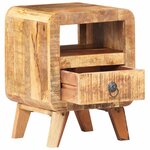 vidaXL Table de chevet 30x30x41 cm Bois de manguier brut