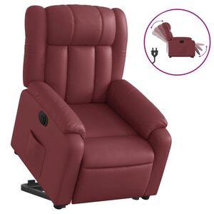 vidaXL Fauteuil inclinable électrique rouge bordeaux similicuir