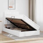 vidaXL Lit avec rangement et LED avec matelas Blanc pur 120 x 200 cm