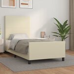 vidaXL Cadre de lit sans matelas crème 90x190 cm similicuir