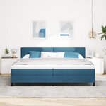 Lit à ressort vidaXL avec matelas et LED bleu foncé 200x200 cm en velours