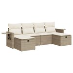 vidaXL Salon de jardin avec coussins 6 Pièces beige résine tressée