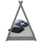 Lit Tipi Enfant 90x200 Tissu gris étoilé