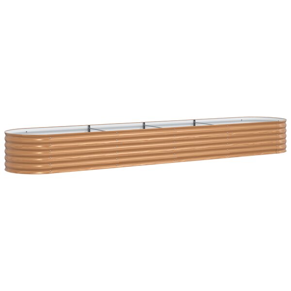 vidaXL Lit de Jardin Surélevé Brun avec Aspect Bois 400x80x44 cm en Acier