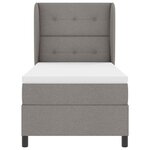 vidaXL Lit à ressorts avec matelas Taupe 90 x 190 cm tissu