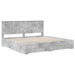 vidaXL Cadre de lit Gris béton 200 x 200 cm Bois d'ingénierie