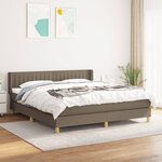 vidaXL Sommier à lattes de lit avec matelas Taupe 200x200 cm Tissu