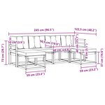 vidaXL Ensemble de canapés d'extérieur 6 pc Naturel et Noir