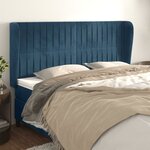 vidaXL Tête de lit avec oreilles Bleu foncé 163x23x118/128 cm Velours