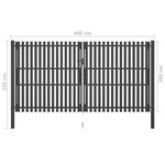 vidaXL Portail de clôture de jardin Acier 4x2 5 m Anthracite