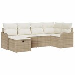 vidaXL Ensemble de canapé de jardin avec coussin 6 Pièces beige et crème