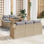 vidaXL Ensemble de salle à manger pour jardin avec coussin Beige  Gris