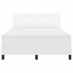 vidaXL Lit à ressorts avec bandes LED Blanc 160 x 200 cm Simili cuir