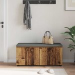 vidaXL Banc d'entrée avec coussin Bois ancien 100 x 38 x 46 cm