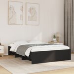 vidaXL Cadre de lit sans matelas noir 135x190 cm bois d'ingénierie