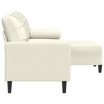 vidaXL Canapé à 3 places avec repose-pieds Crème 180 cm Velours
