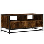vidaXL Table basse chêne fumé 100x50x45 cm bois d'ingénierie et métal