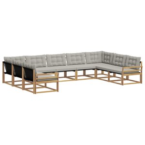 vidaXL Ensemble de canapés d'extérieur 9 pc Blanc et gris clair