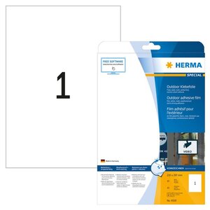 HERMA Étiquettes de film extérieur A4 210x297 mm 10 Feuilles Blanc
