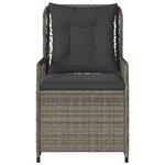 vidaXL Chaises inclinables de jardin lot de 2 gris résine tressée