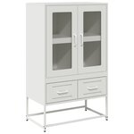 vidaXL Buffet haut blanc 68x39x111 5 cm acier