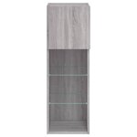 vidaXL Meuble TV avec lumières LED sonoma gris 30 5x30x90 cm