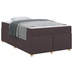 vidaXL Cadre de lit avec matelas Marron foncé 120 x 190 cm tissu