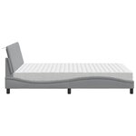 vidaXL Lit avec matelas gris clair 140x200 cm tissu