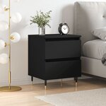 vidaXL Table de chevet Noir 40x35x50 cm Bois d’ingénierie