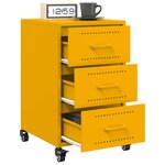vidaXL Table de chevet jaune moutarde 36x39x59 cm acier