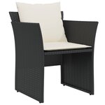vidaXL Chaise de jardin avec tabouret noir résine tressée