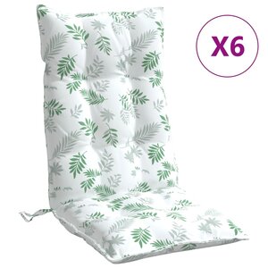 vidaXL Coussins de chaise à dossier haut lot de 6 modèle de feuille