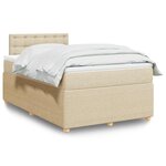 vidaXL Sommier à lattes de lit avec matelas crème 120x190 cm tissu