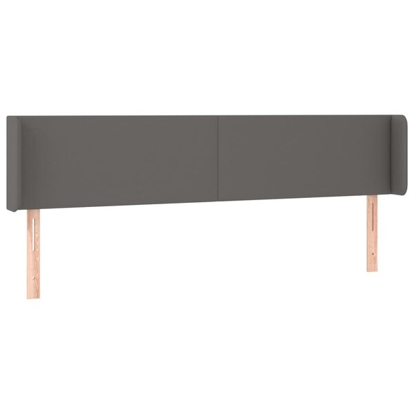 vidaXL Tête de lit avec oreilles Gris 163x16x78/88 cm Similicuir