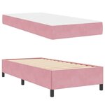 vidaXL Cadre de lit avec matelas Rose 90 x 190 cm tissu