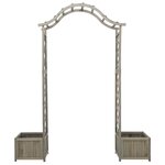 vidaXL Pergola de jardin avec jardinière Gris Bois pin massif