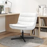 vidaXL Chaise Pivotante Blanche Tissu polyester  Cadre en métal Moyenne