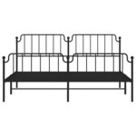 vidaXL Cadre de lit métal sans matelas avec pied de lit noir 193x203cm