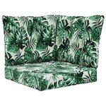 vidaXL Coussin de canapé d'extérieur 3 Pièces Motif feuille Polyester