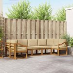 vidaXL Ensemble de canapés d'extérieur 7 pc Naturel et Beige