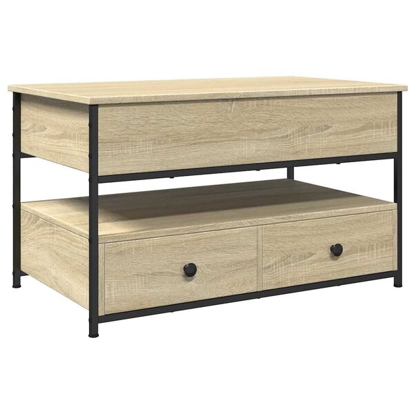 vidaXL Table basse chêne sonoma 85x50x50 cm bois d'ingénierie et métal