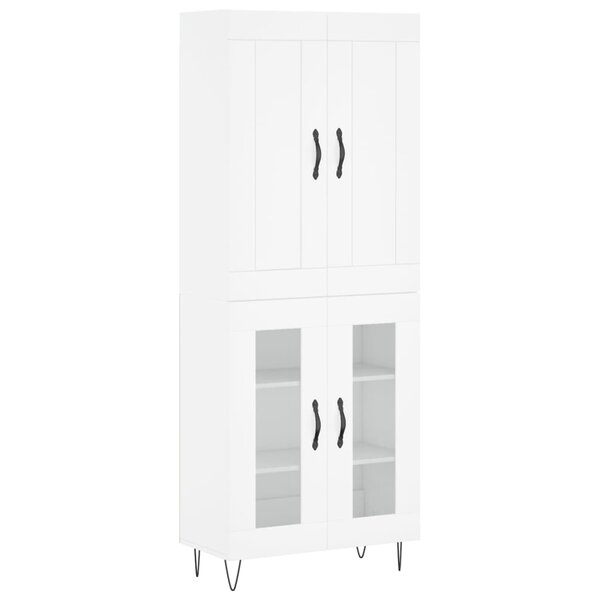 vidaXL Buffet haut Blanc 69 5x34x180 cm Bois d'ingénierie